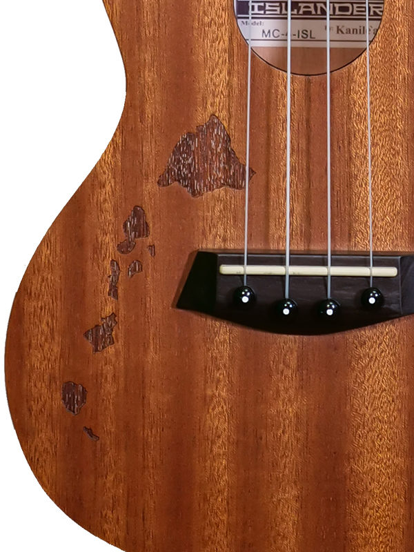 islander ukulele tenor - mt-4 isl engraving detail